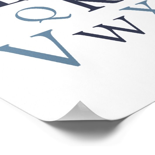 Blue ABC Nursery Typography Print (Hoek)