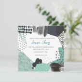 Blue Abstract Art Collage Promotional Event Kaart (Staand voorkant)