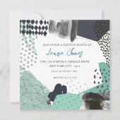 Blue Abstract Art Collage Promotional Event Kaart (Voorkant)