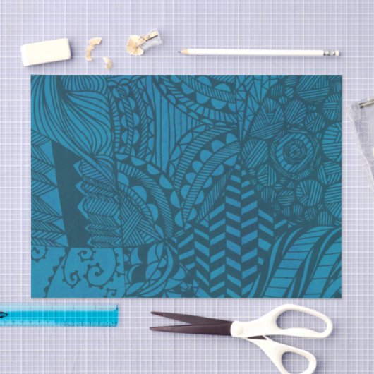 Blue Abstract Art Pattern Tissuepapier (Craft)