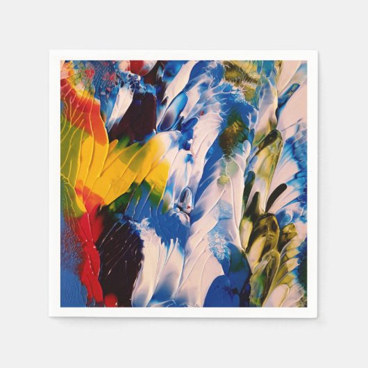 Blue Abstract Art Standard Cocktail Napkin Servet (Voorkant)