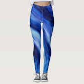 Blue Abstract Art Water Flow Leggings (Voorkant)