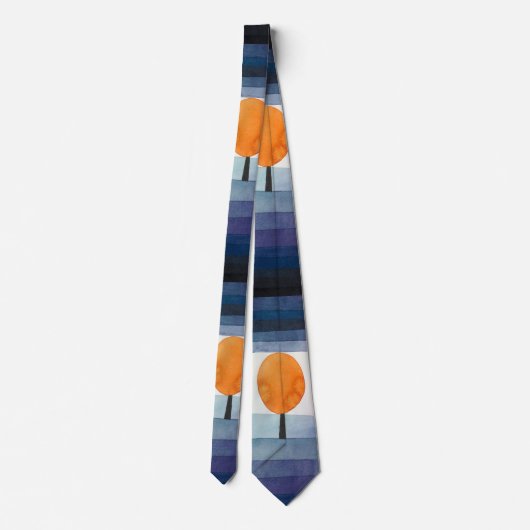 Blue Abstract Autumn Paul Klee Waterverf Stropdas (Achterkant)