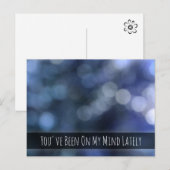 Blue Abstract Bokeh Light Photo, denk aan jou Briefkaart (Voorkant / Achterkant)