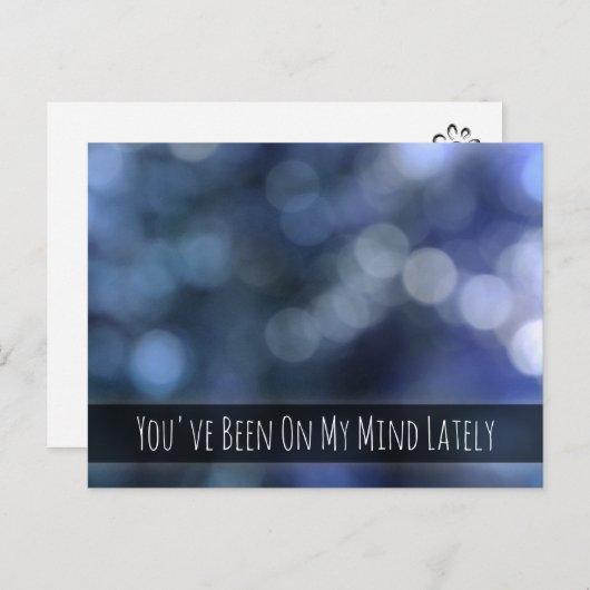 Blue Abstract Bokeh Light Photo, denk aan jou Briefkaart (Voorkant / Achterkant)