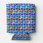 Blue Abstract Cavalier Dog Pattern, Koelbox Blikjeskoeler (Achterkant)