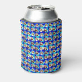 Blue Abstract Cavalier Dog Pattern, Koelbox Blikjeskoeler (Blikje Achterkant)
