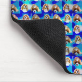 Blue Abstract Cavalier Dog Pattern Muismat (Hoek)