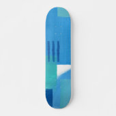 Blue Abstract Design Half Pipe Skateboard (Voorkant)