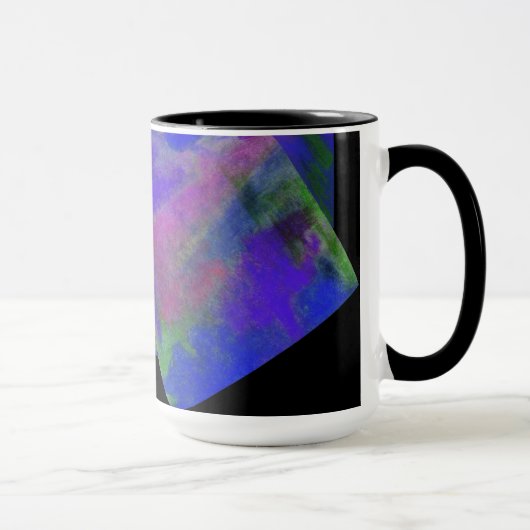 Blue Abstract Design Monogram Mok (Rechts)