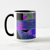 Blue Abstract Design Monogram Mok (Links)