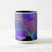 Blue Abstract Design Monogram Mok (Midden)