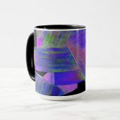 Blue Abstract Design Monogram Mok (Voorkant links)