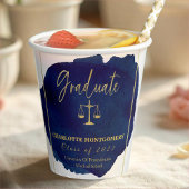 Blue Abstract Elegant Law School Afstuderen Papieren Bekers