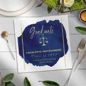 Blue Abstract Elegant Law School Afstuderen Servet