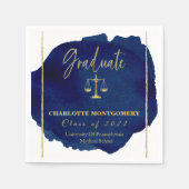 Blue Abstract Elegant Law School Afstuderen Servet (Voorkant)