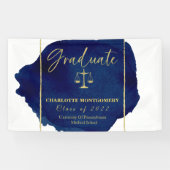 Blue Abstract Elegant Law School Afstuderen Spandoek (Horizontaal)