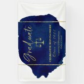 Blue Abstract Elegant Law School Afstuderen Spandoek (Verticaal)