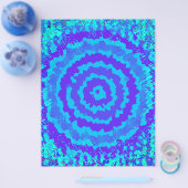 Blue Abstract Flower Scrapbook Paper Bulk Pages Flyer (Enkel)