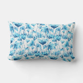 Blue Abstract Flowers Kussen (Achterkant)