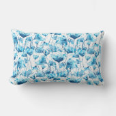 Blue Abstract Flowers Kussen (Voorkant)