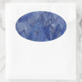 Blue Abstract Fractal Oval Sticker (Tas)