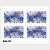 Blue Abstract Fractal Rectangle Sticker (Vel)