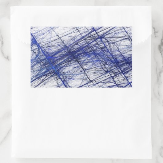 Blue Abstract Fractal Rectangle Sticker (Tas)