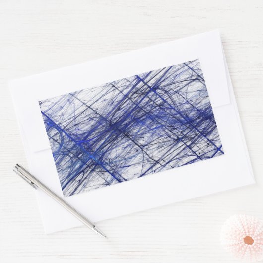 Blue Abstract Fractal Rectangle Sticker (Envelop)