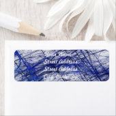 Blue Abstract Fractal Return Address Sticker (Insitu)