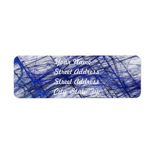 Blue Abstract Fractal Return Address Sticker (Voorkant)