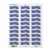 Blue Abstract Fractal Return Address Sticker (Full Sheet)