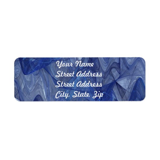 Blue Abstract Fractal Return Address Sticker (Voorkant)
