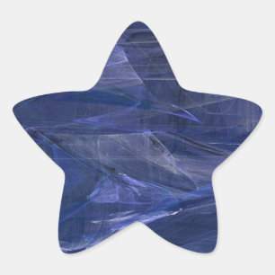 Blue Abstract Fractal Star Sticker