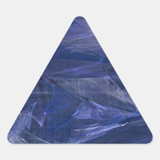 Blue Abstract Fractal Triangle Sticker (Voorkant)