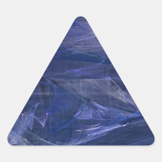 Blue Abstract Fractal Triangle Sticker (Voorkant)