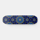 Blue Abstract Geometric Mandala Art Design Persoonlijk Skateboard (Horizontaal)