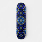 Blue Abstract Geometric Mandala Art Design Persoonlijk Skateboard (Voorkant)