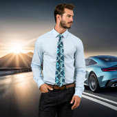 Blue Abstract Geometric Pattern Stropdas