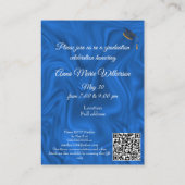 Blue Abstract Graduation Party Invitation Informatiekaartje (Achterkant)