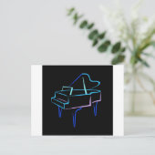 Blue Abstract Grand Piano Briefkaart (Staand voorkant)