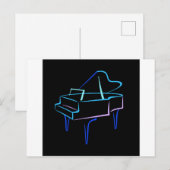 Blue Abstract Grand Piano Briefkaart (Voorkant / Achterkant)