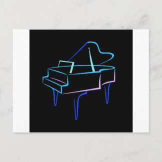 Blue Abstract Grand Piano Briefkaart