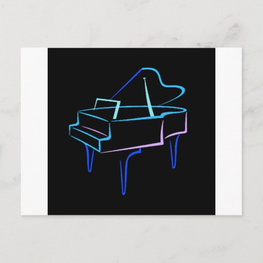 Blue Abstract Grand Piano Briefkaart (Voorkant)