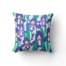 Blue Abstract Iris Floral Pattern