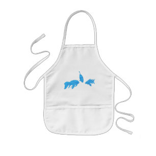 Blue Abstract Koi Fish Schorten voor kinderen