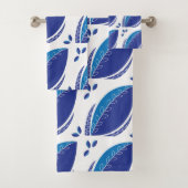 Blue Abstract Leaf Creative Pattern Bad Handdoek (Insitu)