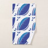 Blue Abstract Leaf Creative Pattern Bad Handdoek (Handdoek)