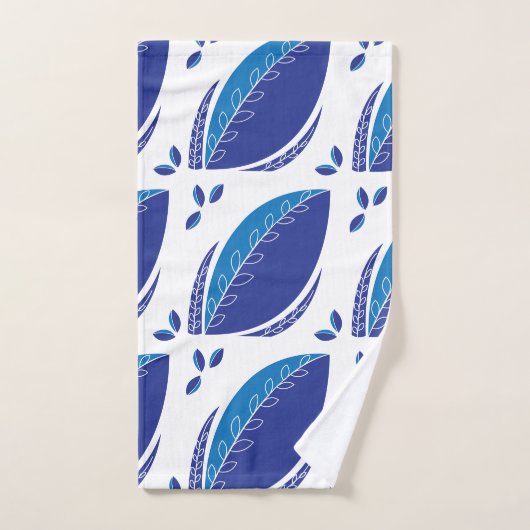 Blue Abstract Leaf Creative Pattern Bad Handdoek (Handdoek)