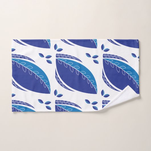 Blue Abstract Leaf Creative Pattern Bad Handdoek (Handdoek)